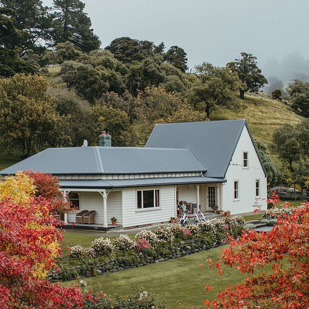 Photograph of a farm style house