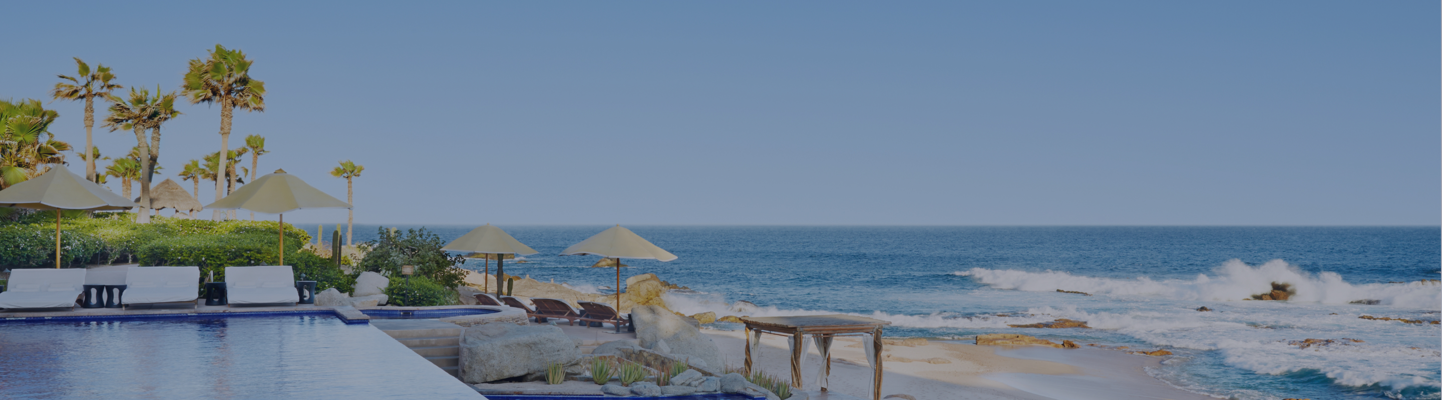 Outdoor lounge of a desert hotel